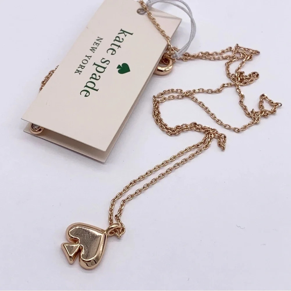 Kate Spade Everyday Spade Rose Gold Necklace NWT